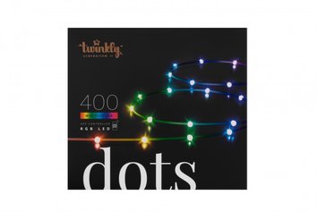 Гирлянда Smart LED Twinkly Dots Lights RGB 400 Gen II, IP44, 20 м, кабель прозорій TWD400STP-TEU 2044169941 фото