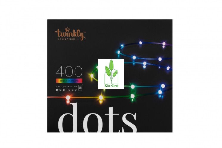 Гирлянда Smart LED Twinkly Dots Lights RGB 400 Gen II, IP44, 20 м, кабель прозорій TWD400STP-TEU 2044169941 фото