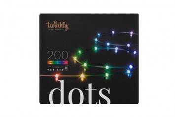 Гирлянда Smart LED Twinkly Dots Lights RGB 200 Gen II, IP44, 10 м, кабель прозорів 2044166242 фото