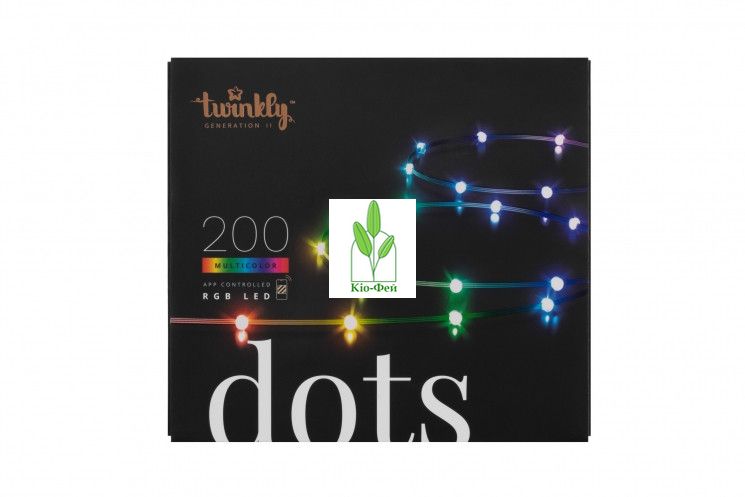 Гірлянда Smart LED Twinkly Dots Lights RGB 200 Gen II, IP44, 10м, кабель прозорий 2044166242 фото